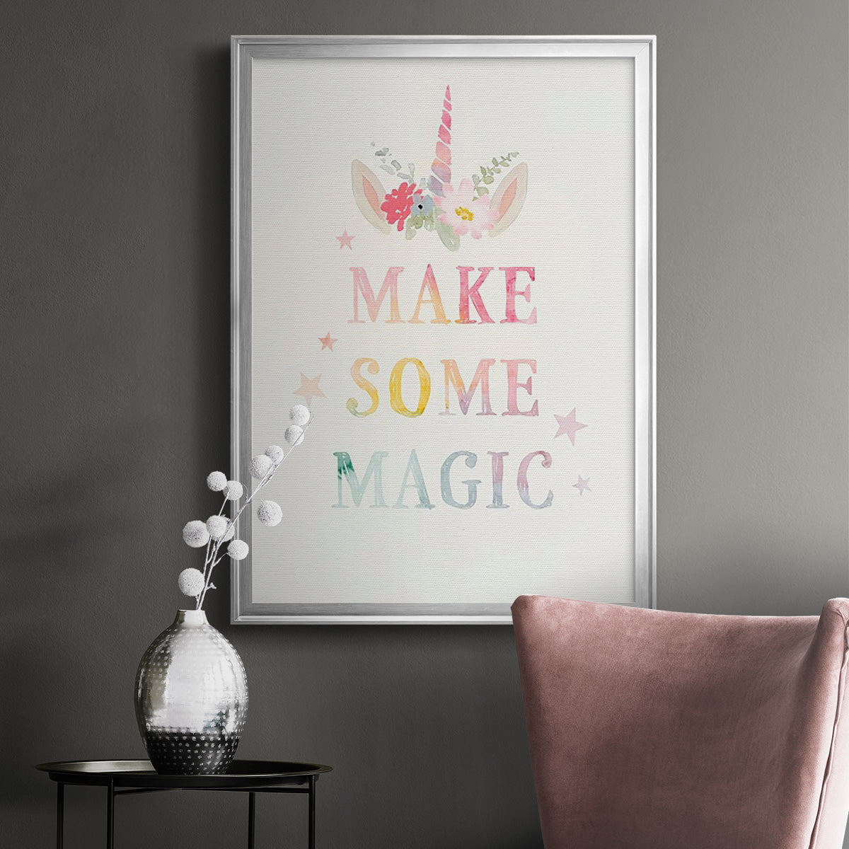 Sweet Unicorn IV - Modern Framed Canvas Print
