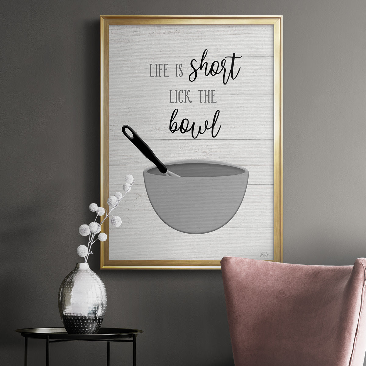 Lick the Bowl - Modern Framed Canvas Print