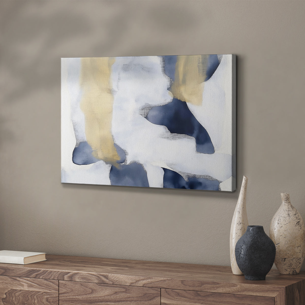 Blue and Gold Abstract CLII - Canvas Art Print