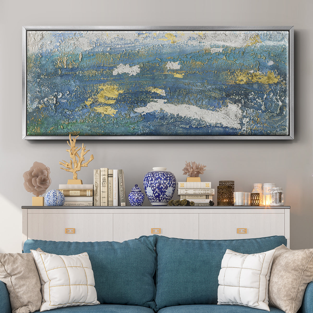 Sparkling Sea II - Floater Framed Canvas Print
