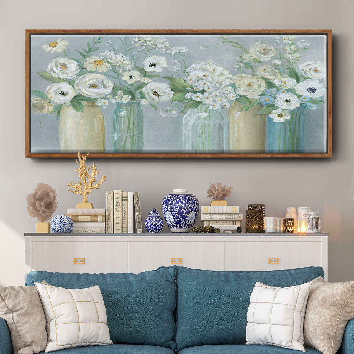Blooming Meadow Beauties - Floater Framed Canvas Print