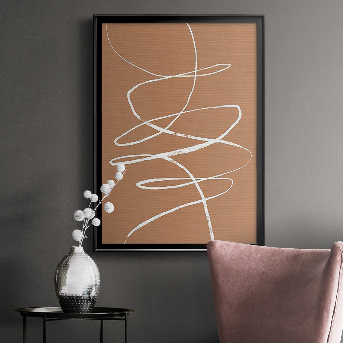 Terracotta Drift II - Modern Framed Canvas Print