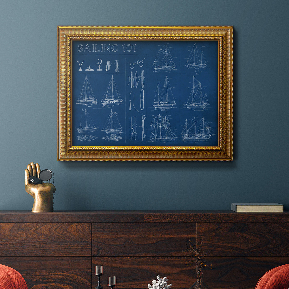 Sailing Infograph Premium Framed Canvas- Ready to Hang