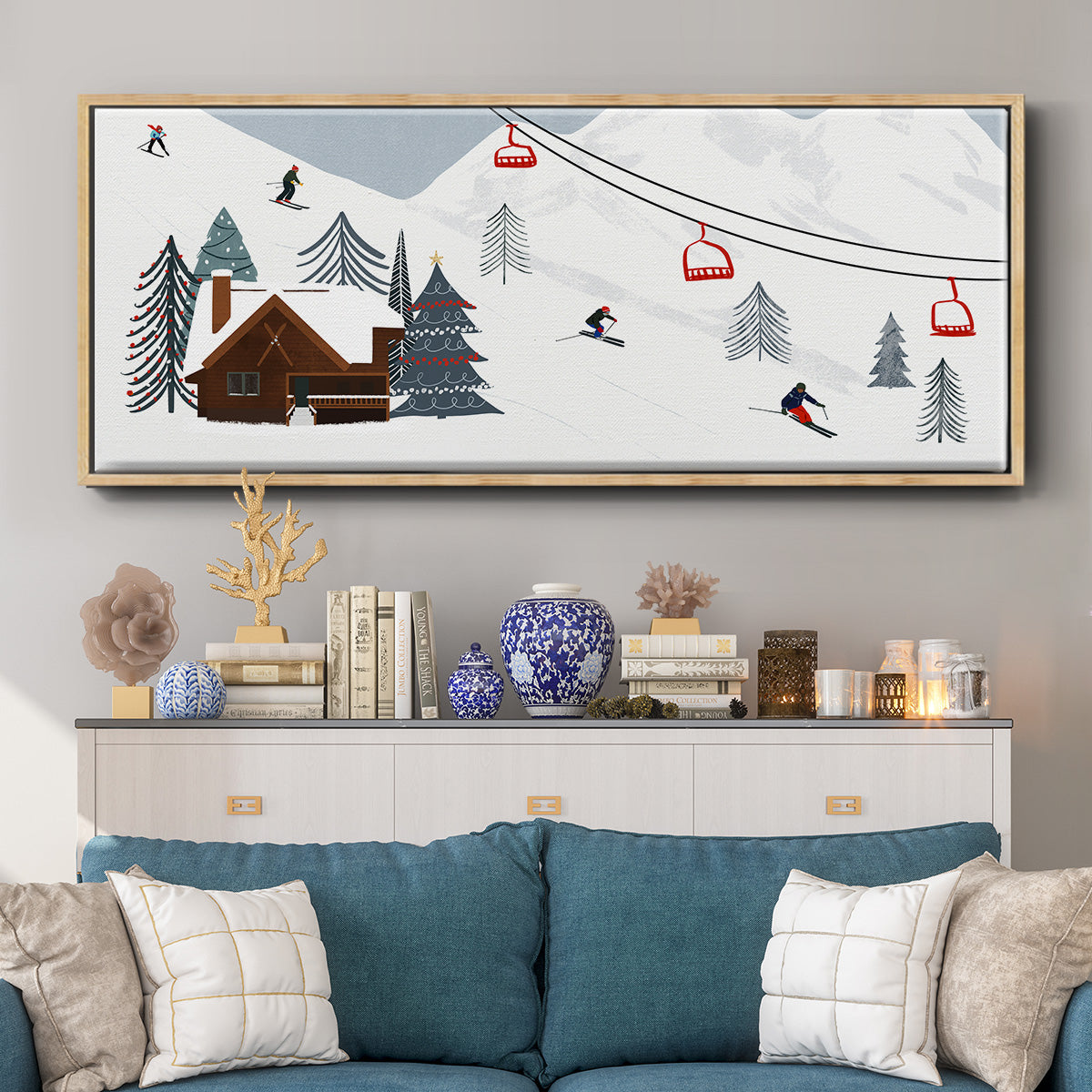 Ski Slope Collection D - Floater Framed Canvas Print