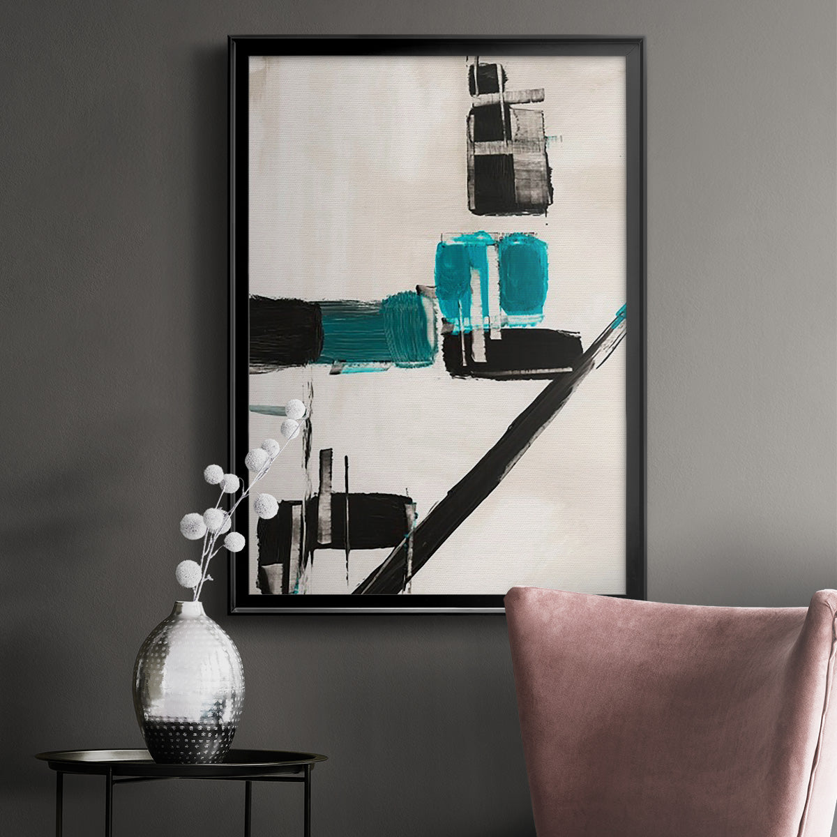 Geometry Notes I - Modern Framed Canvas Print