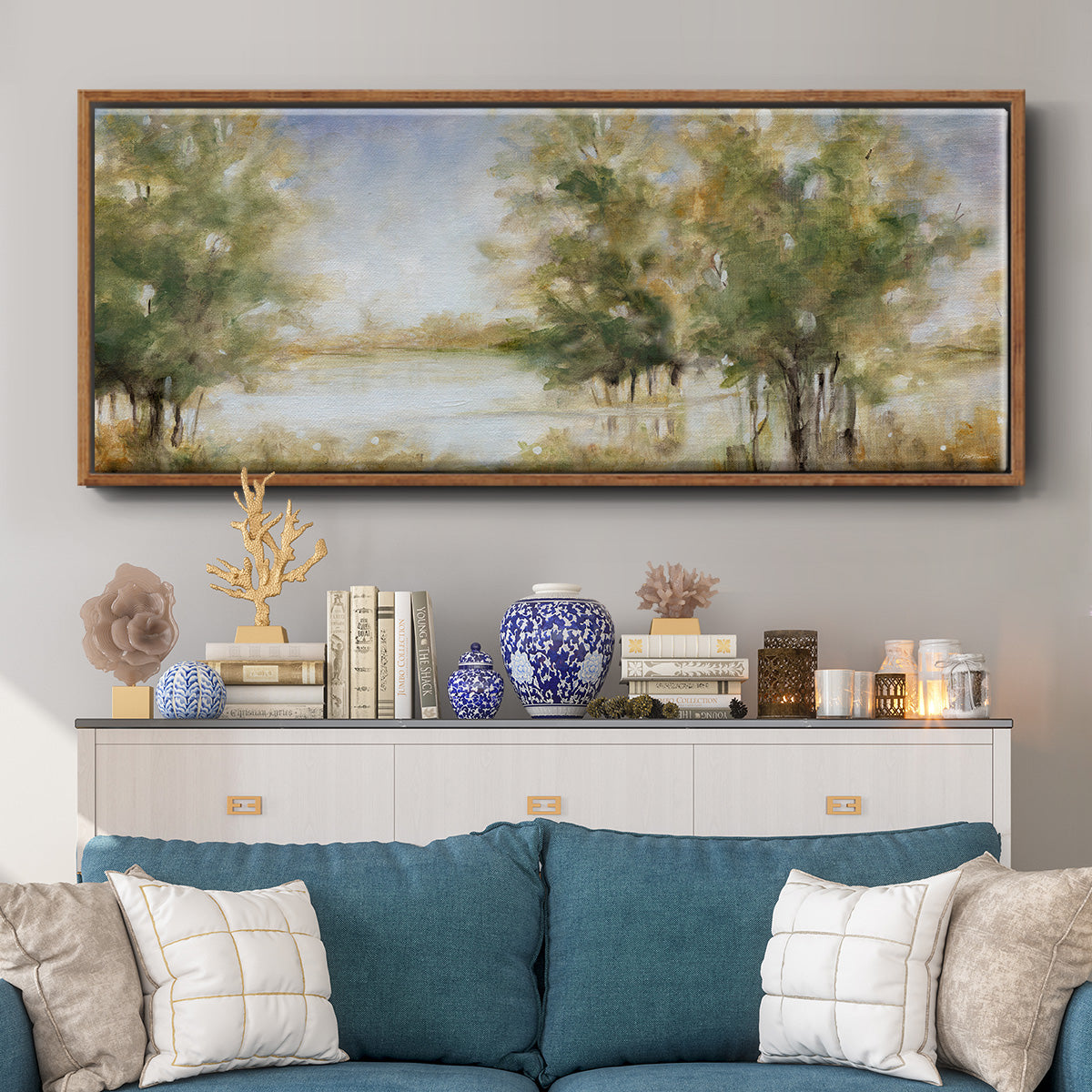 Waterway Grove - Floater Framed Canvas Print