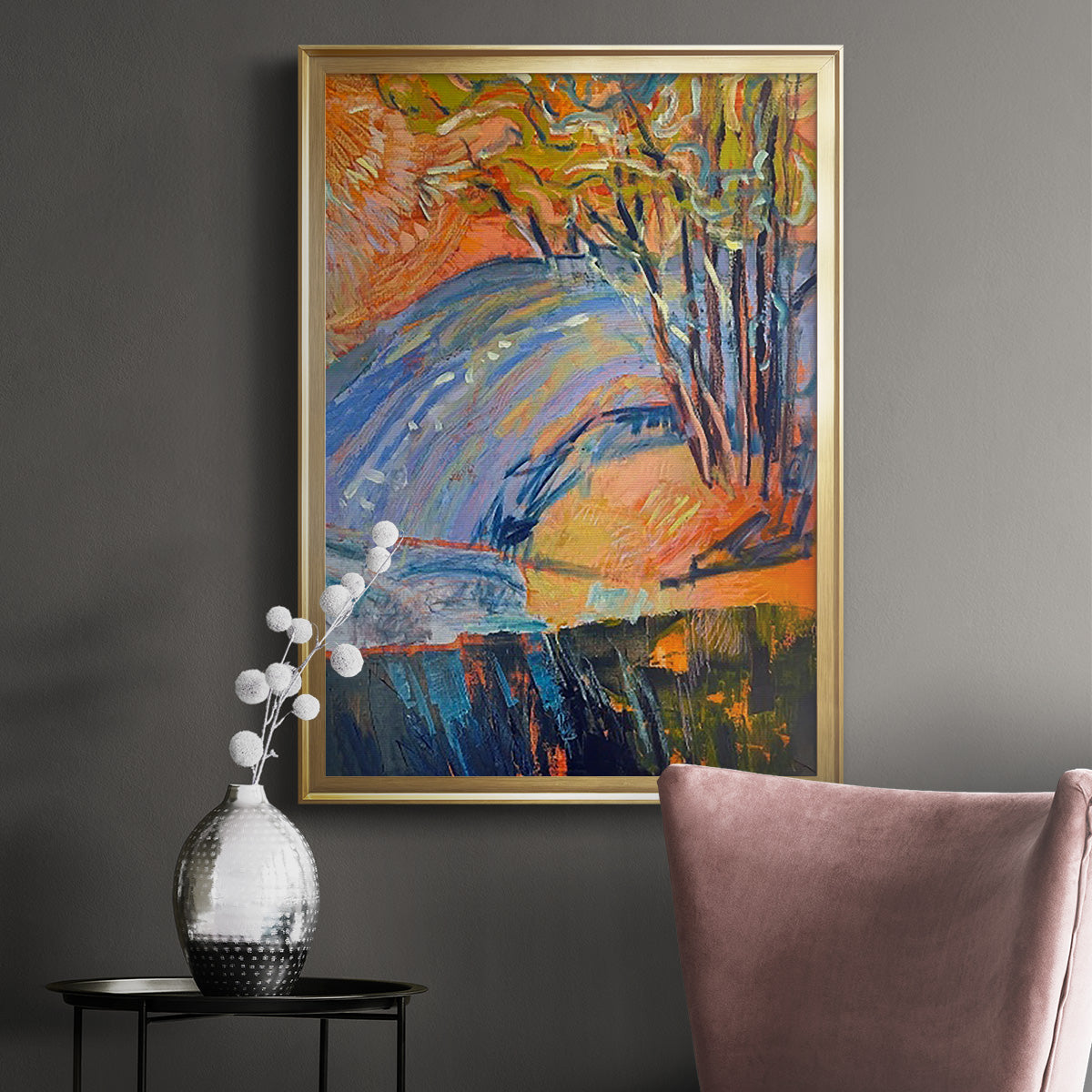 Cadmium Winter Solstice III - Modern Framed Canvas Print