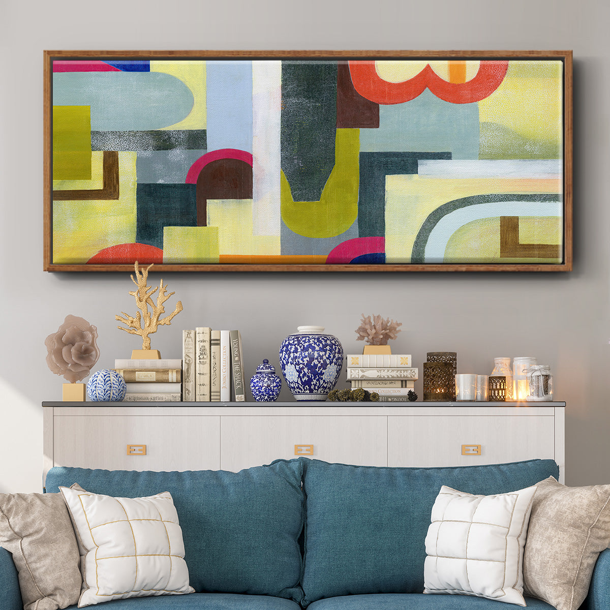 City of Rainbows III - Floater Framed Canvas Print