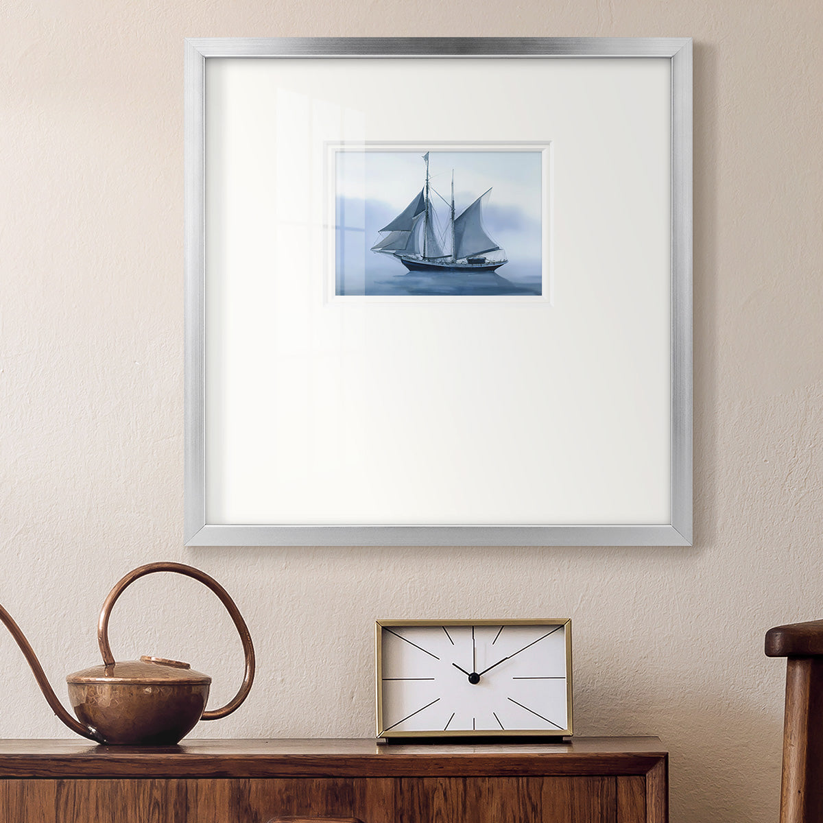 Misty Sail Premium Framed Print Double Matboard