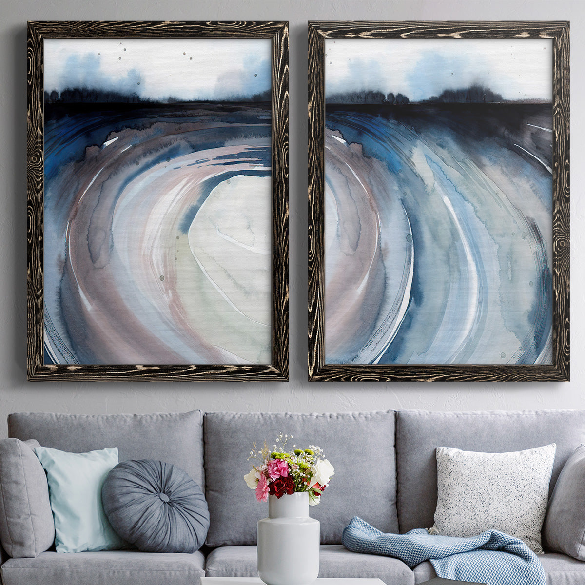 Geode Valley I - Premium Framed Canvas 2 Piece Set - Ready to Hang