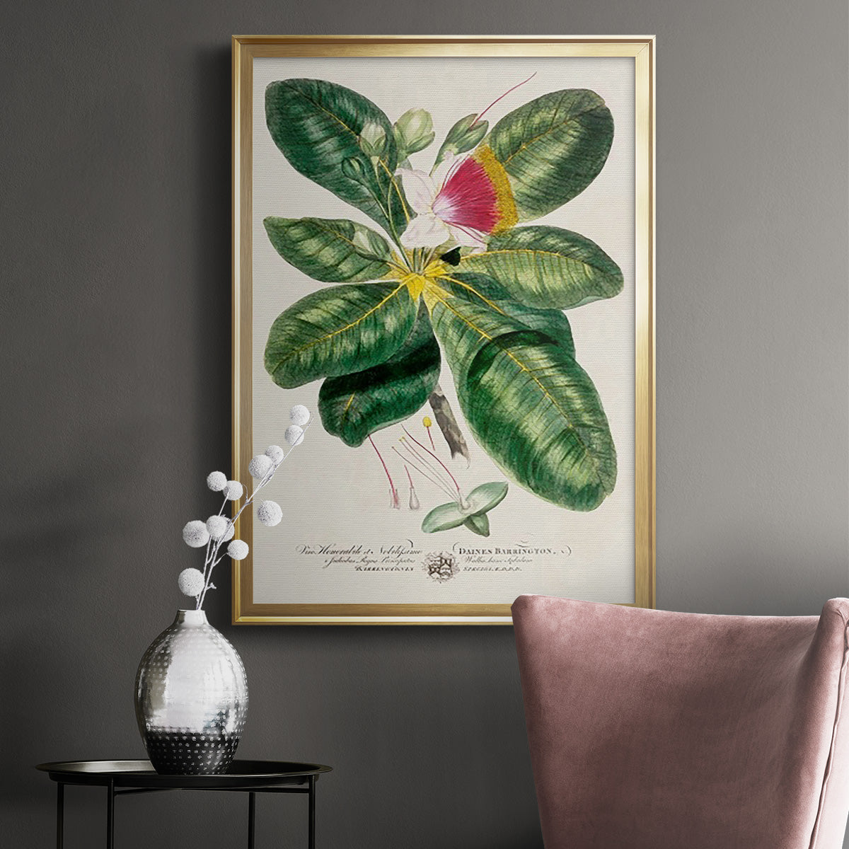 Imperial Tropical Botanical I - Modern Framed Canvas Print