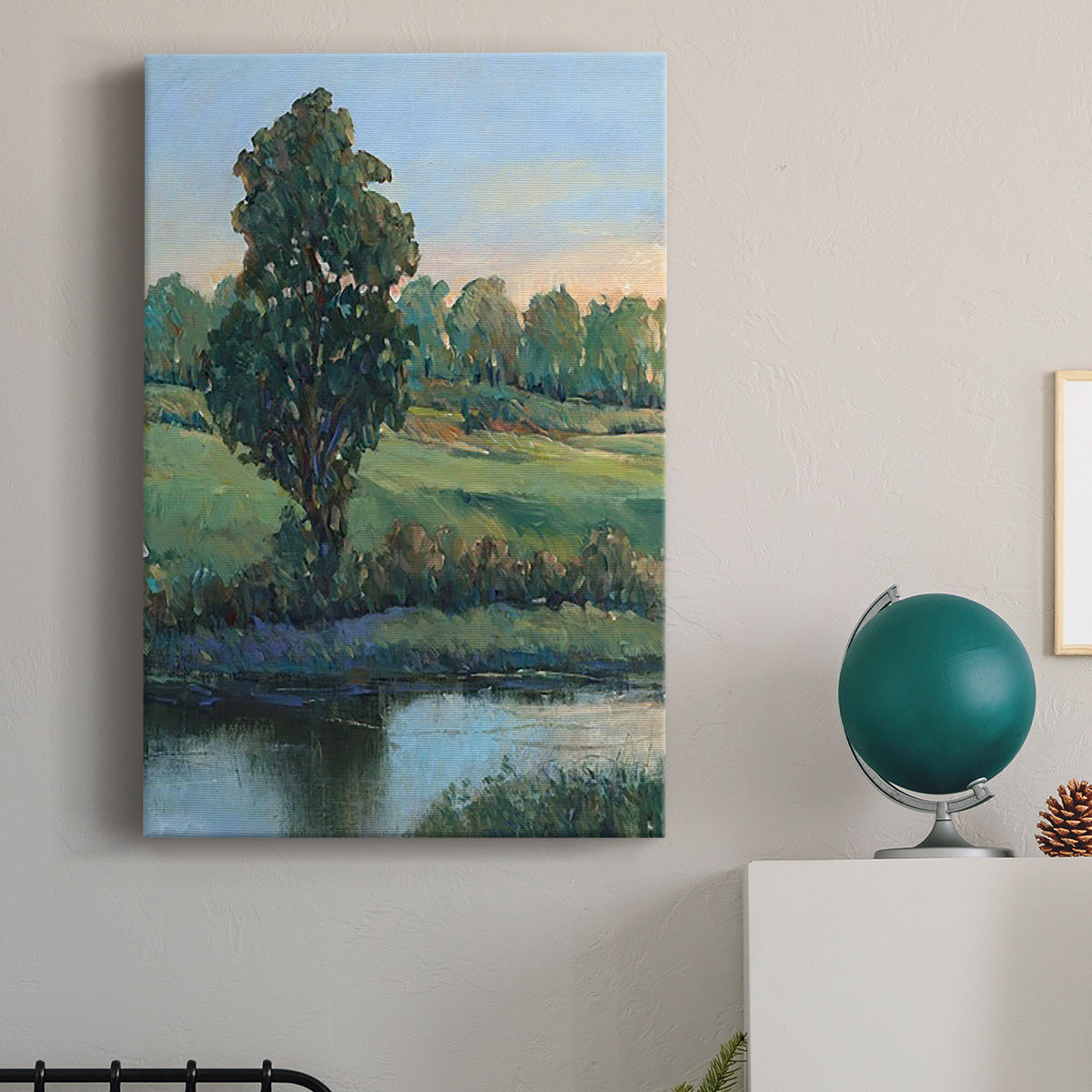 Tree by the Riverbank II Premium Gallery Wrapped Canvas - Ready to Hang