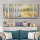 Birch Path I - Floater Framed Canvas Print