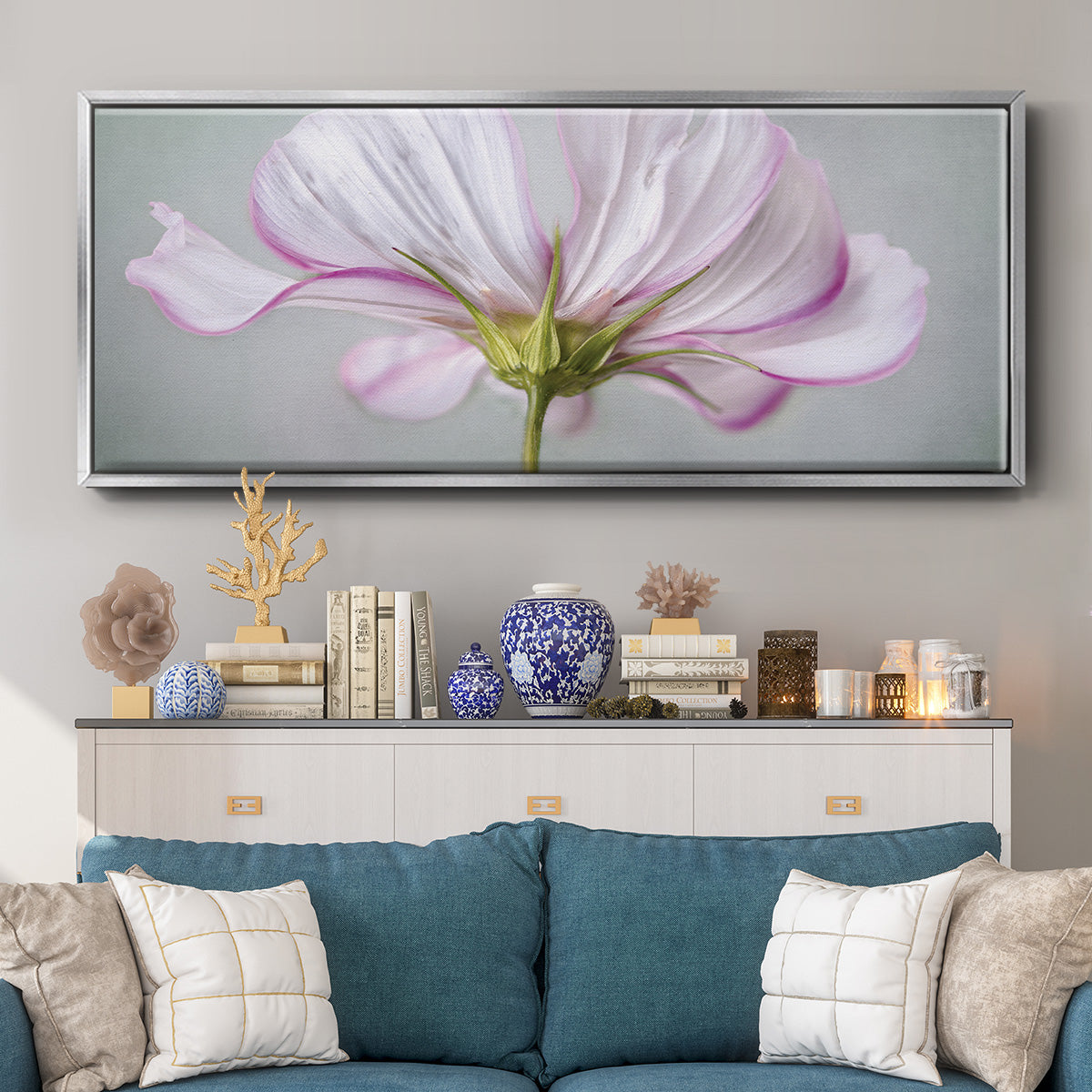 Textured Floral - Floater Framed Canvas Print