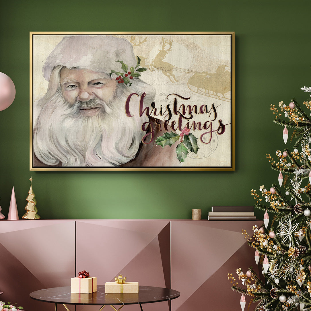 Christmas Greetings Collection A - Floater Framed Canvas Print