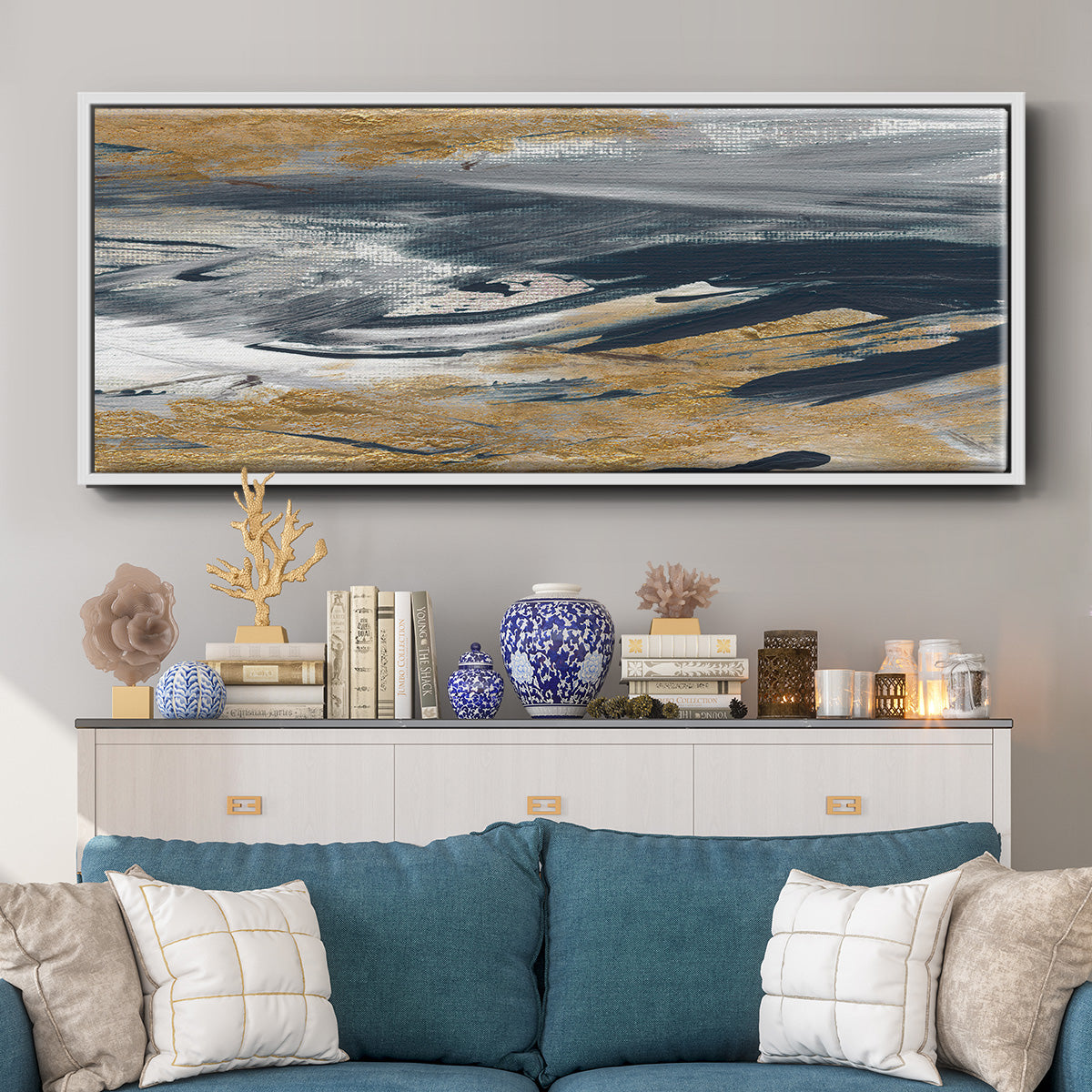 Tumultuous Navy - Floater Framed Canvas Print