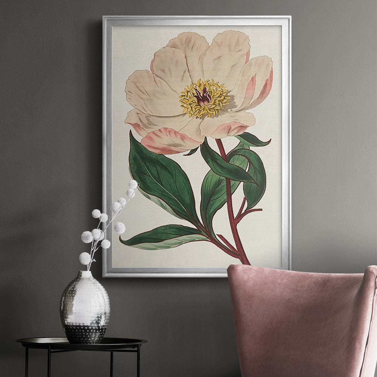 Pink Floral Mix VII - Modern Framed Canvas Print