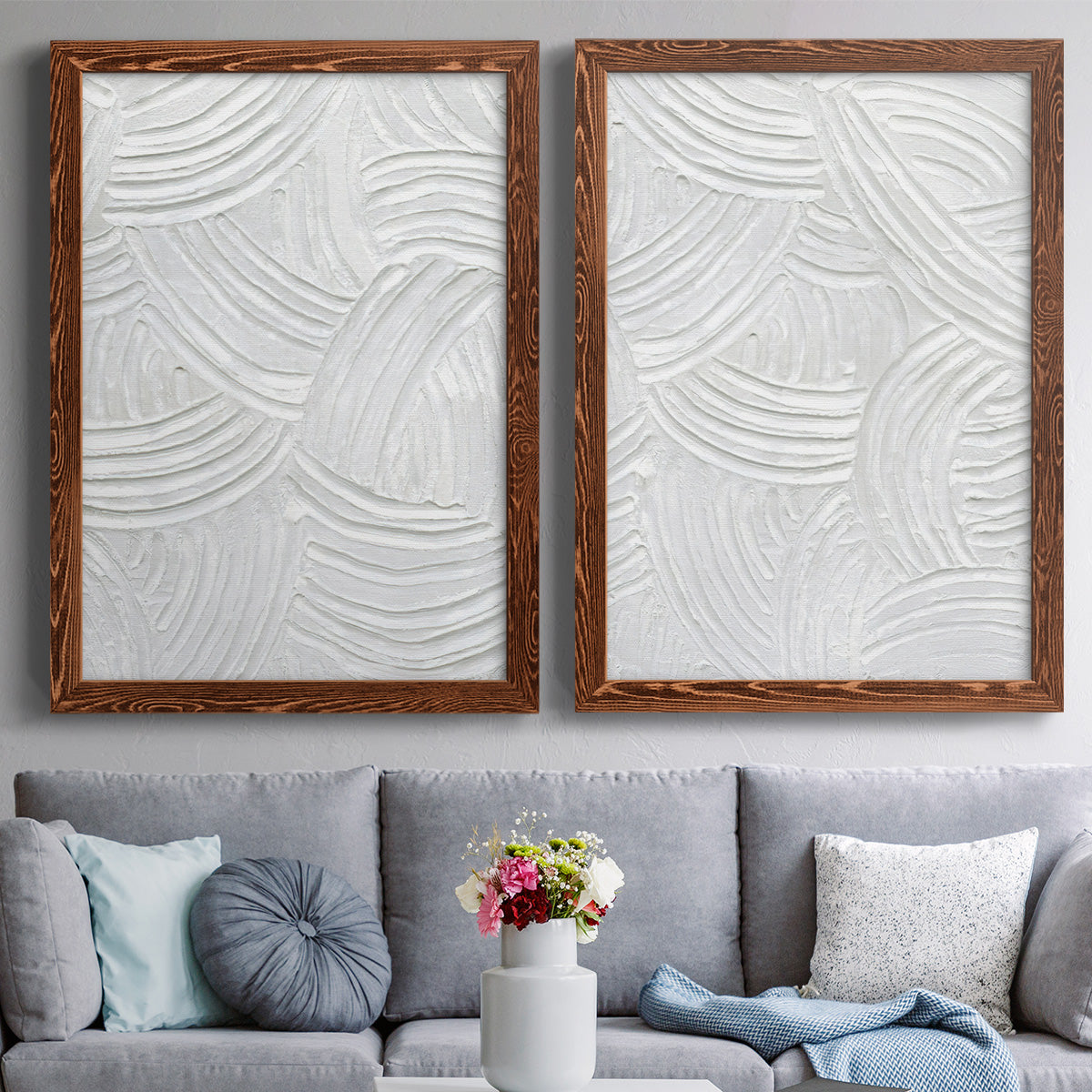 Sandstone Grooves I - Premium Framed Canvas 2 Piece Set - Ready to Hang