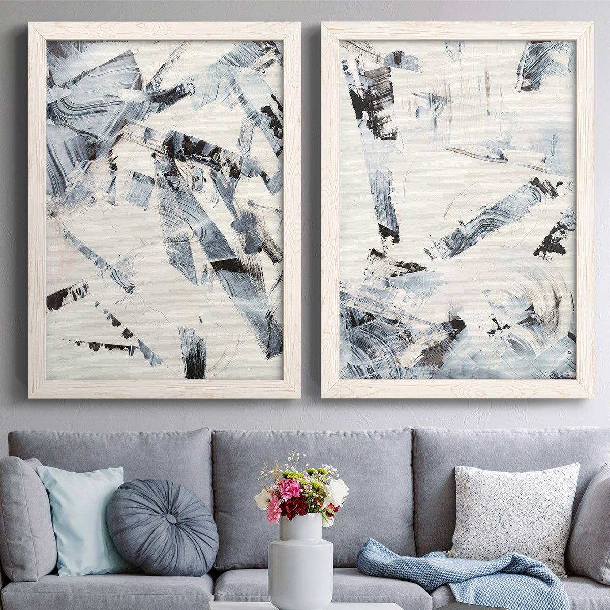 Fractured Ice I - Premium Framed Canvas 2 Piece Set - Ready to Hang