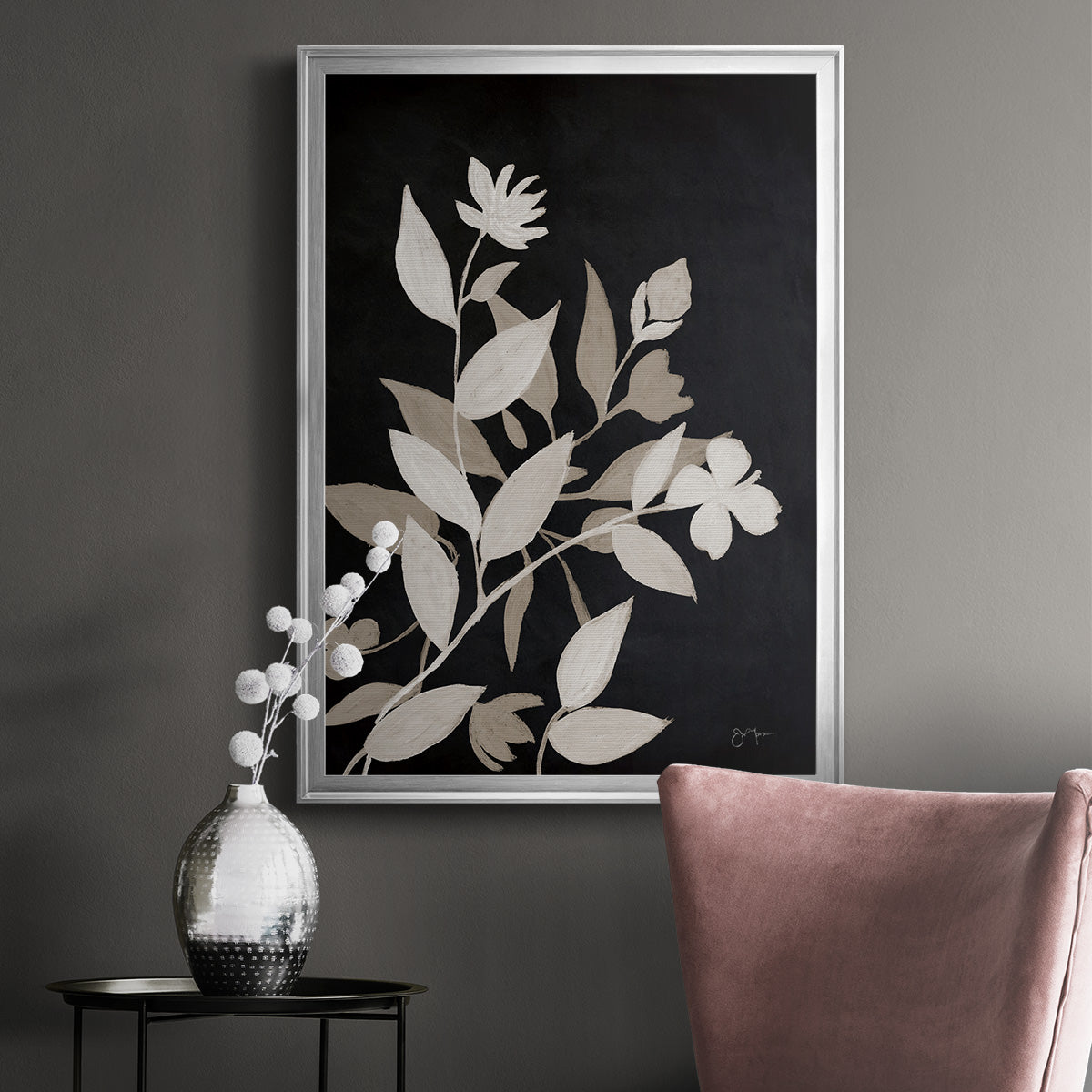 Midnight Silhouette I - Modern Framed Canvas Print