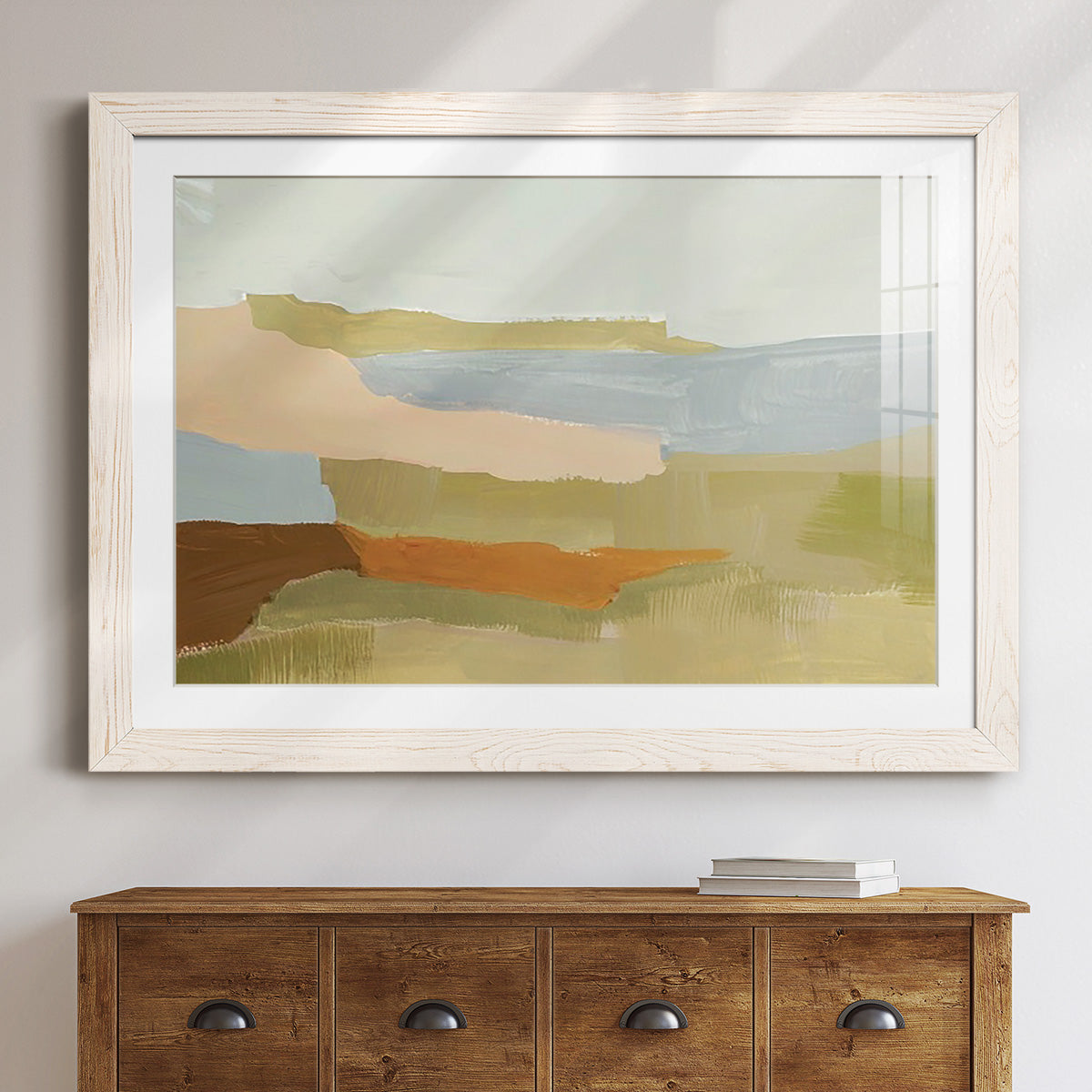 Stacked Landscape IV - Barnwood Framed Art Print