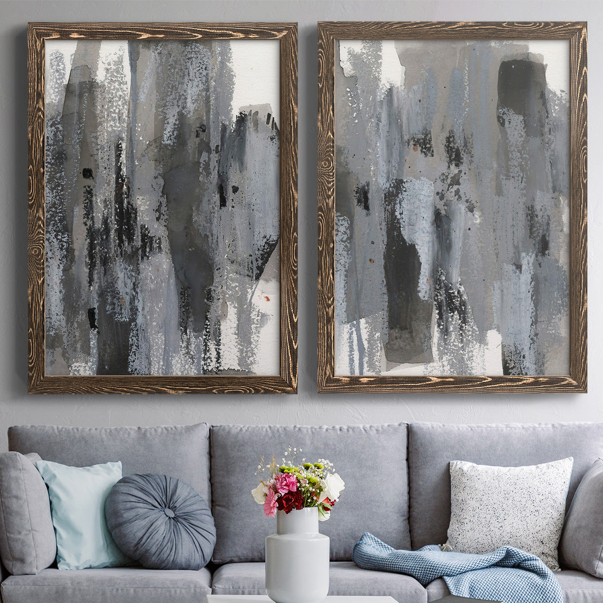 Loft Pastel III - Premium Framed Canvas 2 Piece Set - Ready to Hang