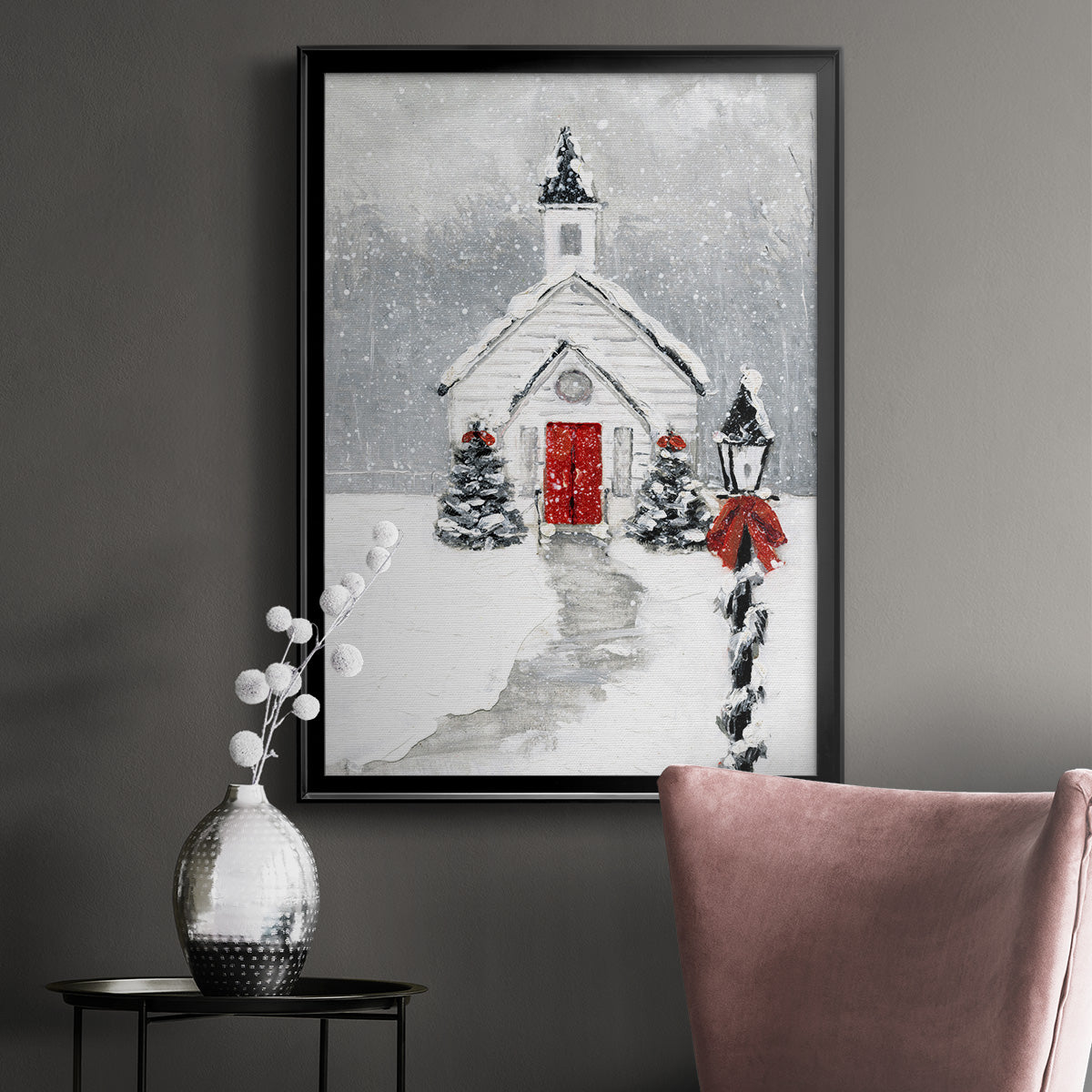 Soft Silent Night - Modern Framed Canvas Print