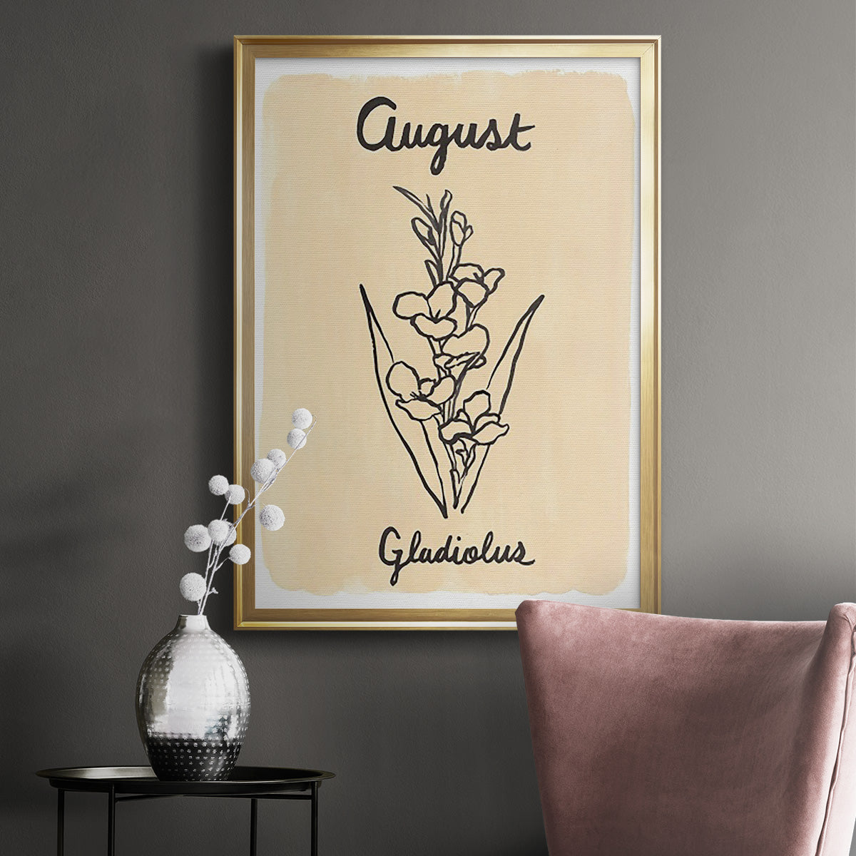 Birth Month VIII - Modern Framed Canvas Print