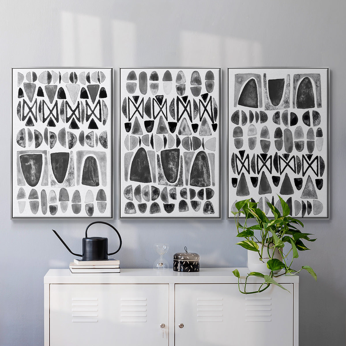 Grey Arches I - Floater Framed Canvas Set
