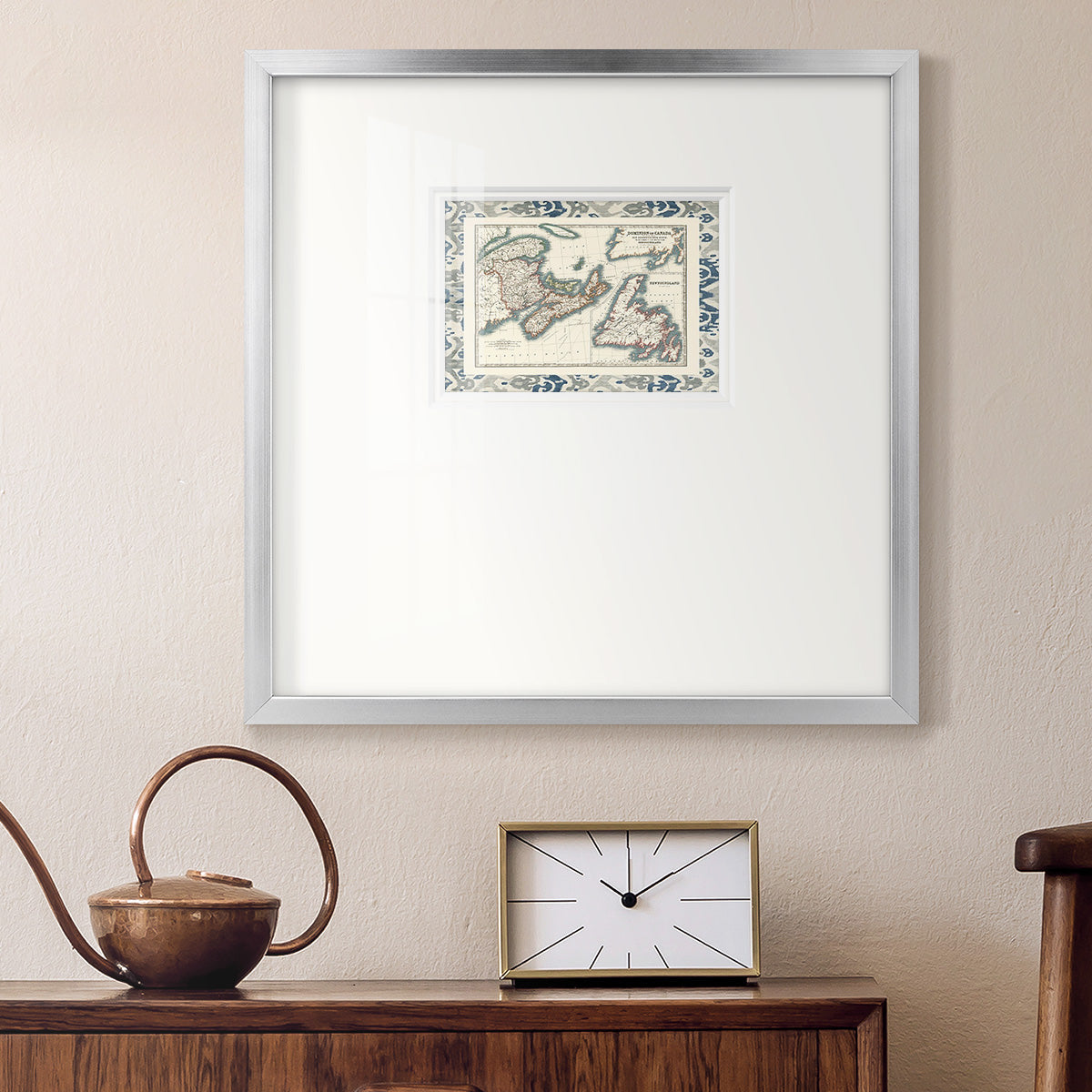 Bordered Map of Canada Premium Framed Print Double Matboard