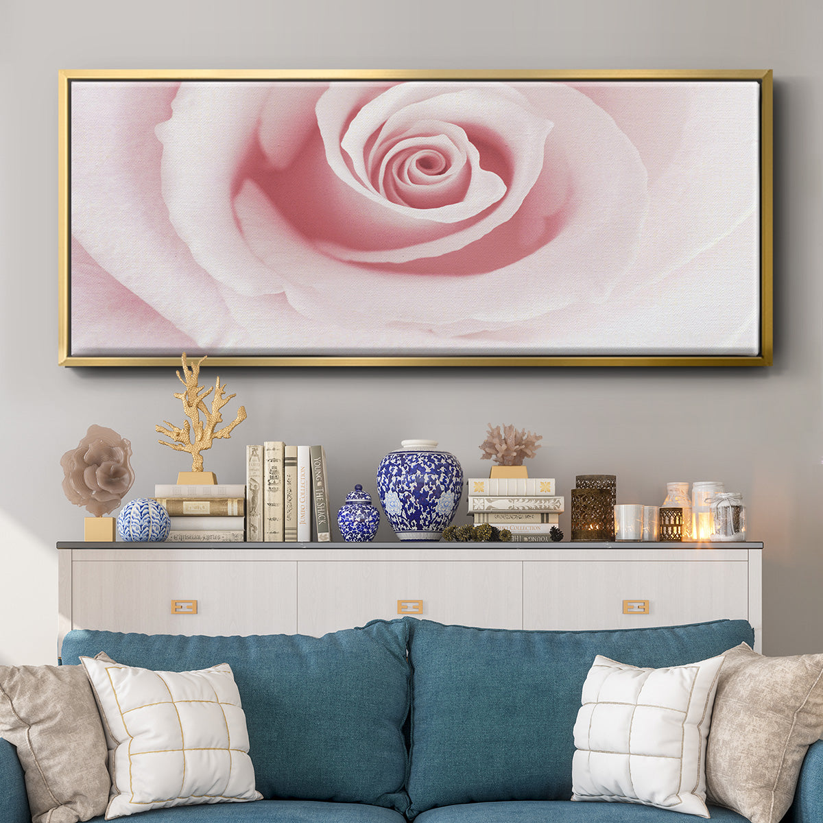 Rose Embrace - Floater Framed Canvas Print