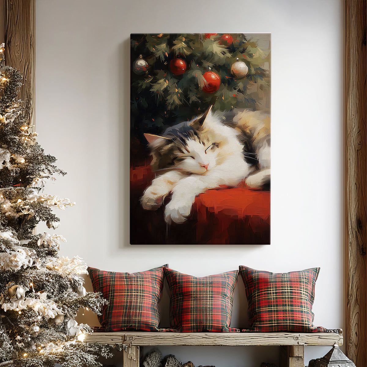 Candlelit Mistletoe Promise - Canvas Art Print