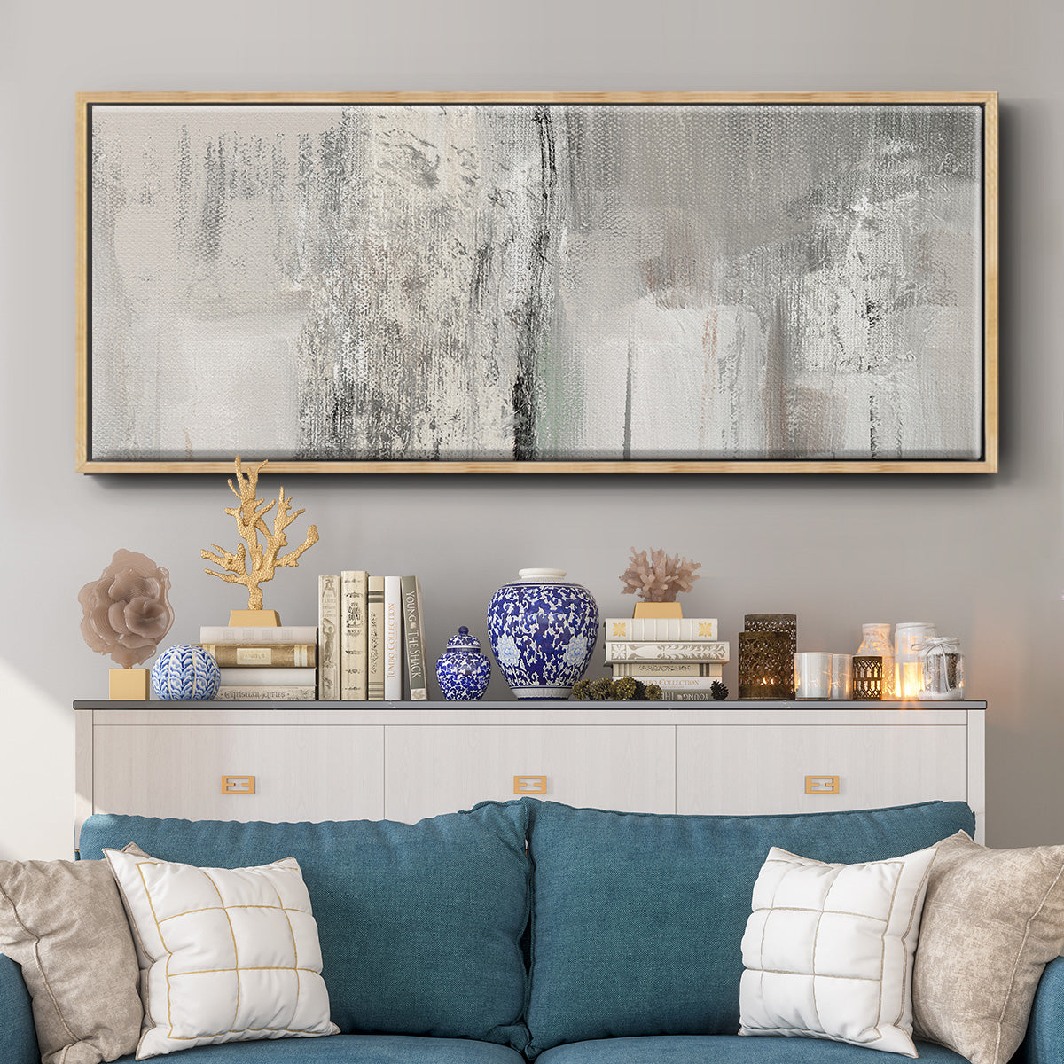 Glittering Shoreline - Floater Framed Canvas Print