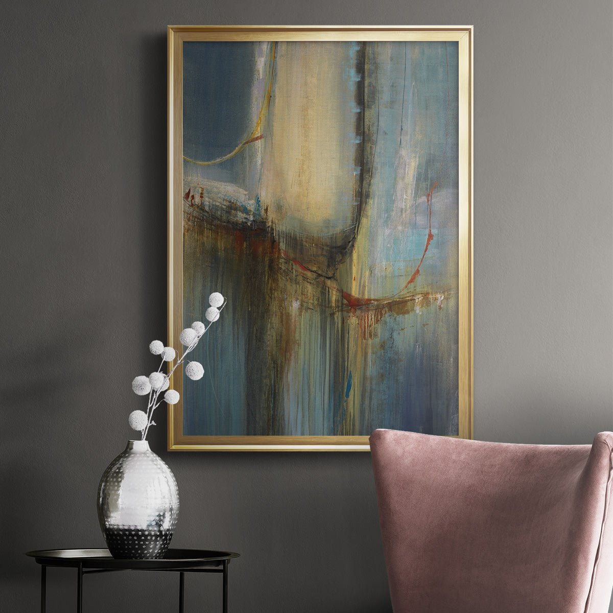 Moon Shadows - Modern Framed Canvas Print