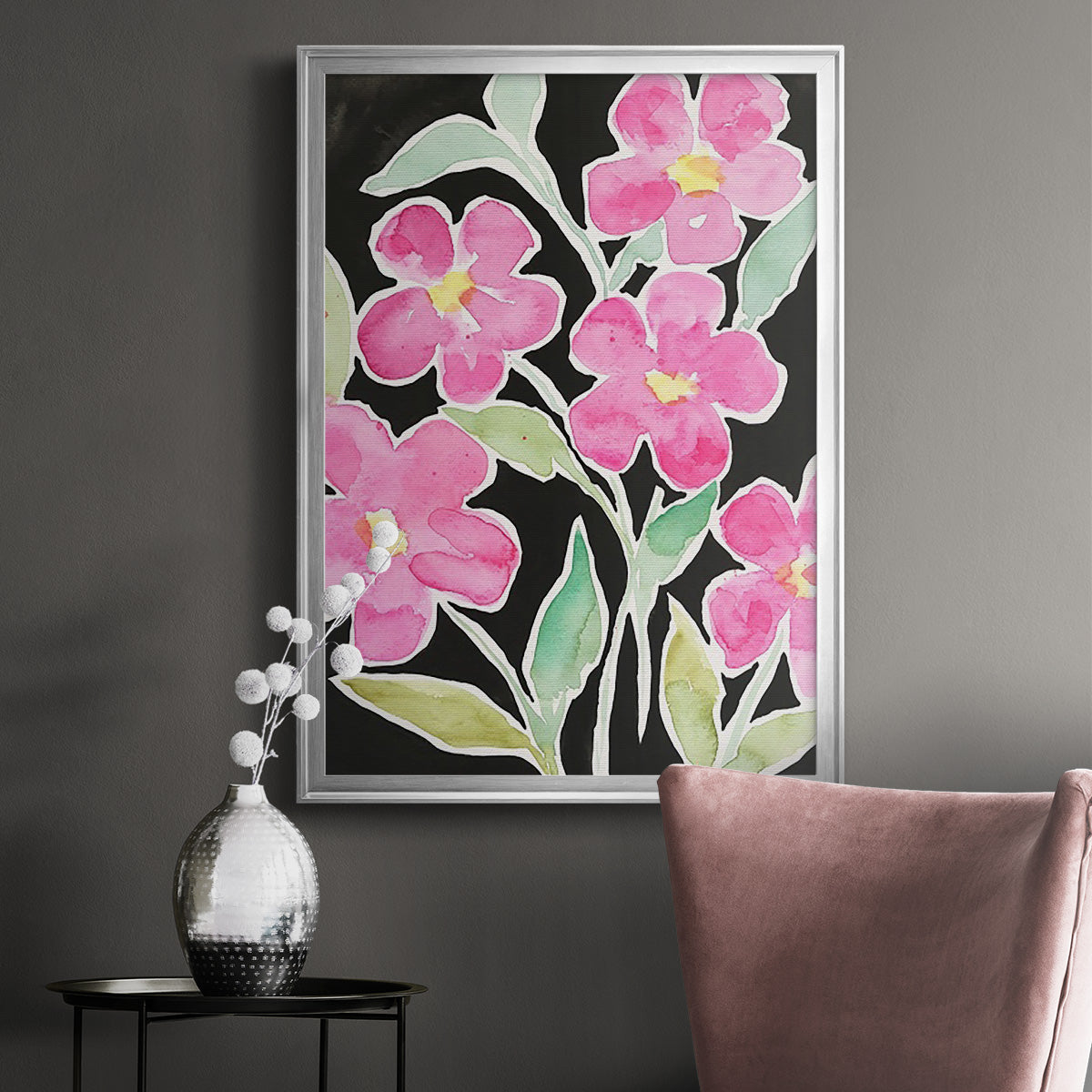 Floral Choir - Modern Framed Canvas Print