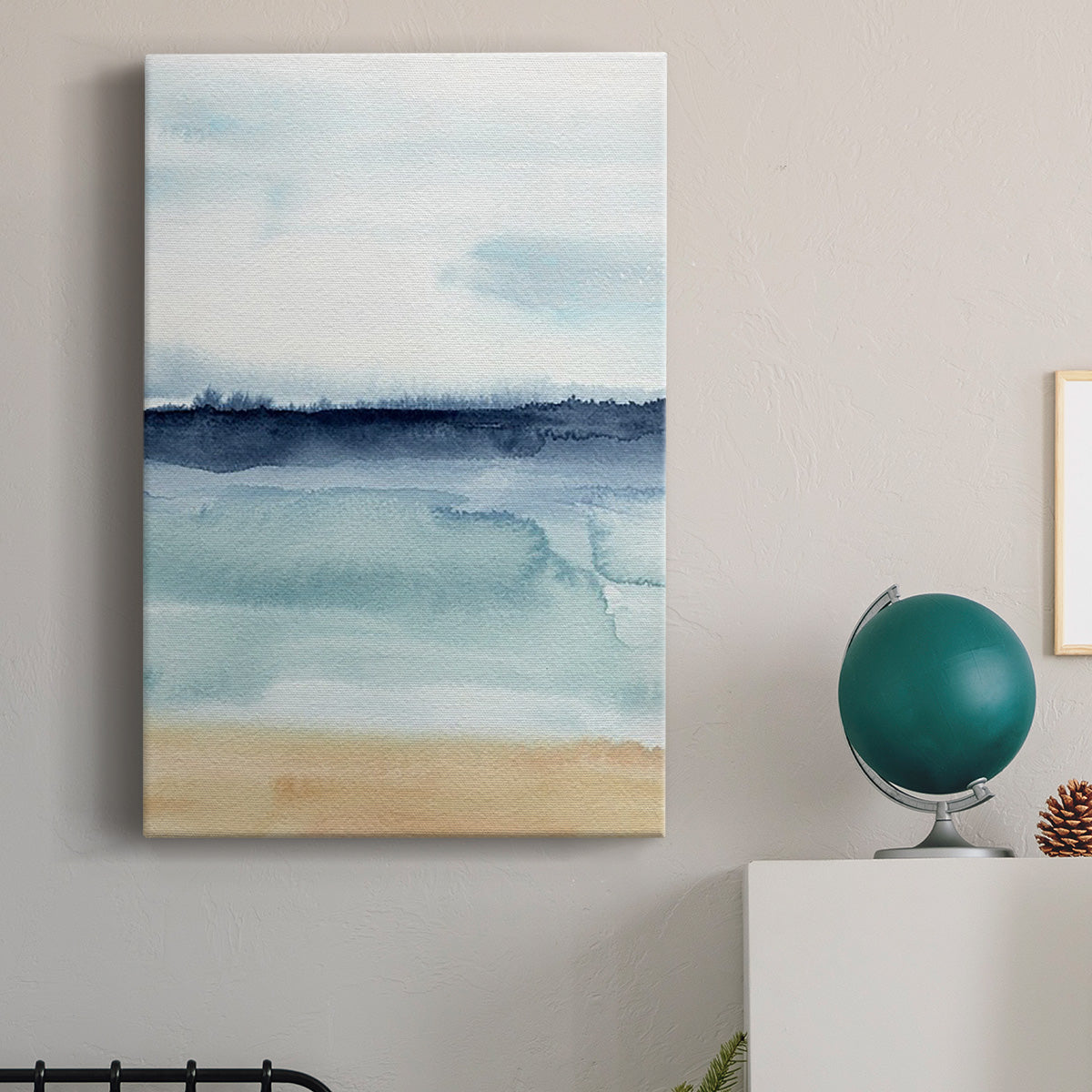 Watercolor Ocean Horizon I Premium Gallery Wrapped Canvas - Ready to Hang