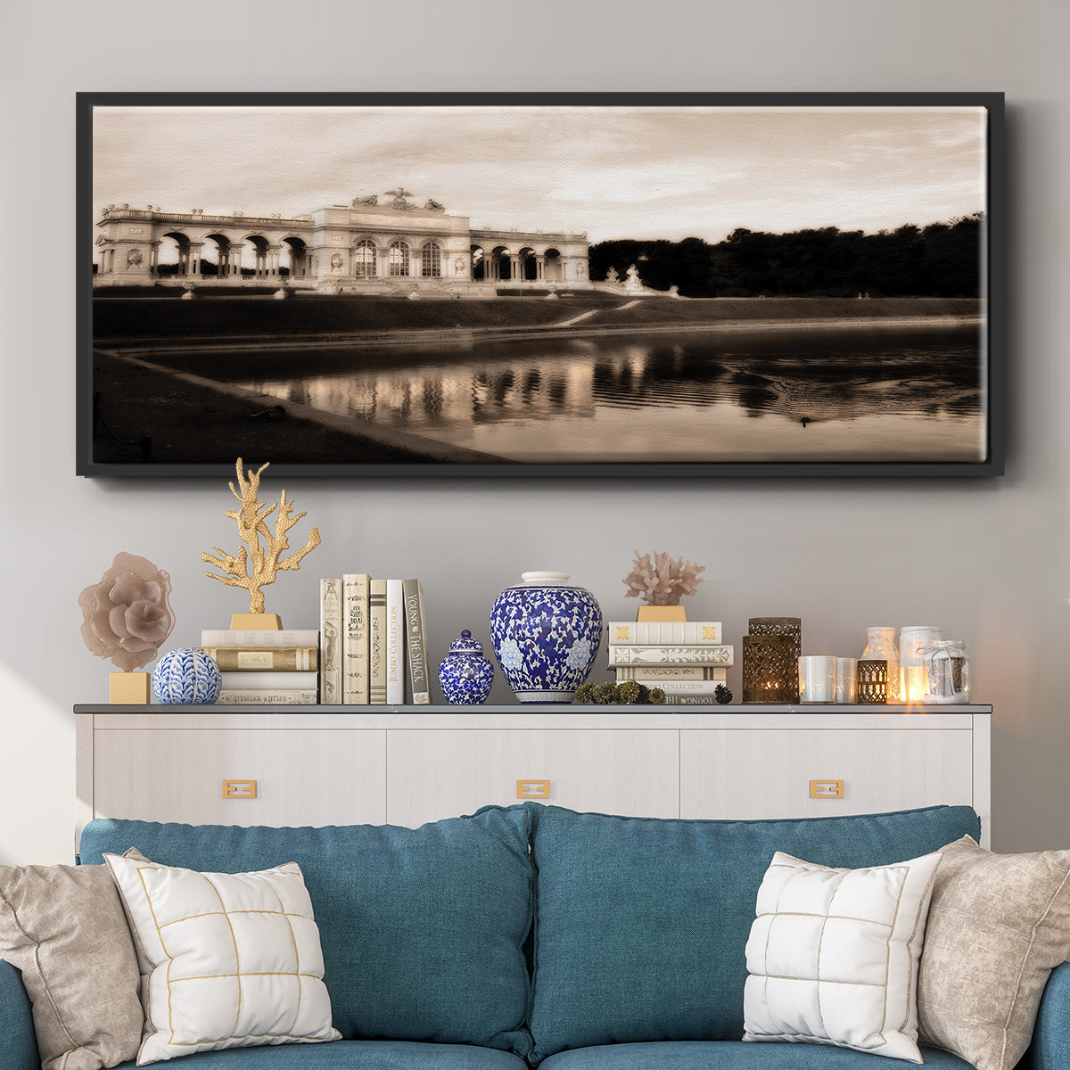 Gloriette Schonbrunn - Floater Framed Canvas Print