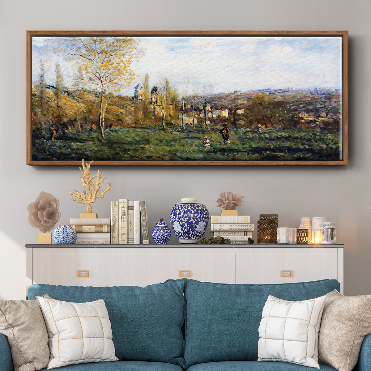 Springtime in Vétheuil, 1880 - Floater Framed Canvas Print