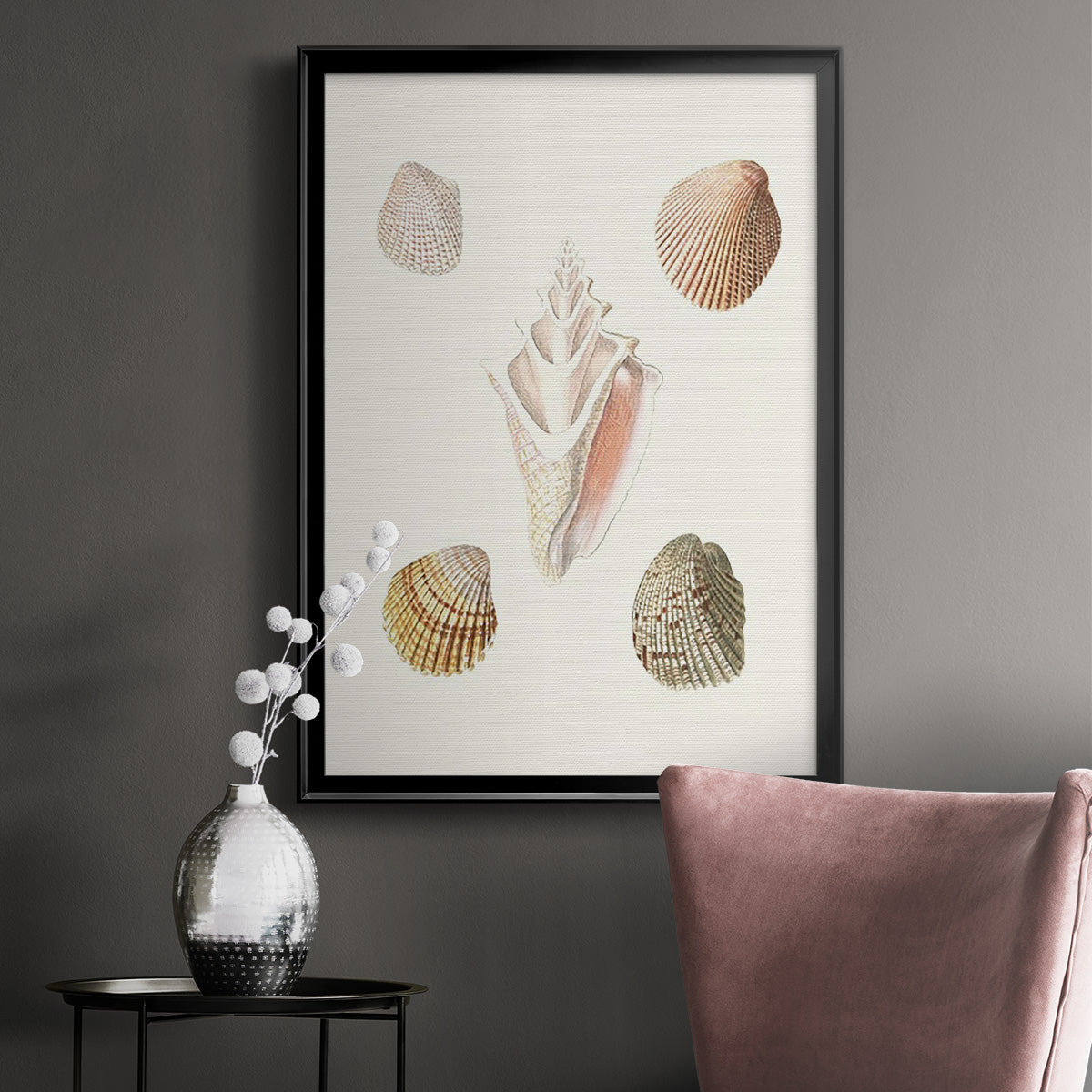 Pastel Knorr Shells IX - Modern Framed Canvas Print