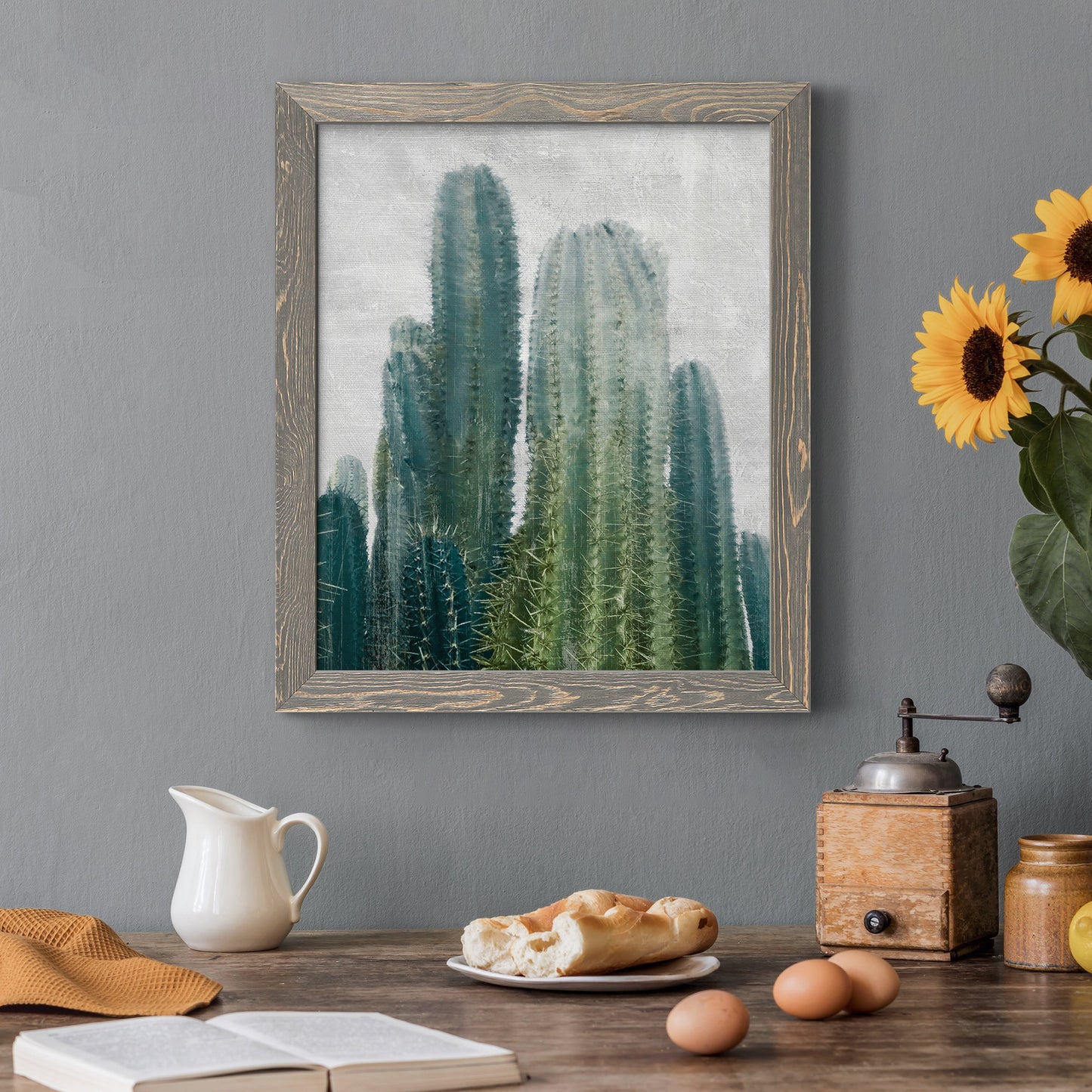Aruba Cacti II - Barnwood Framed Canvas Print