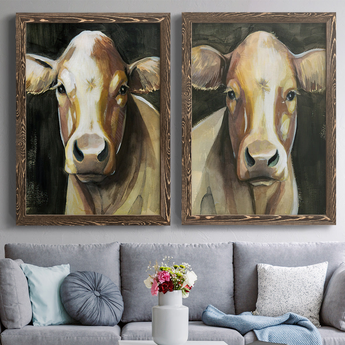 Sweet Eyes I - Premium Framed Canvas 2 Piece Set - Ready to Hang