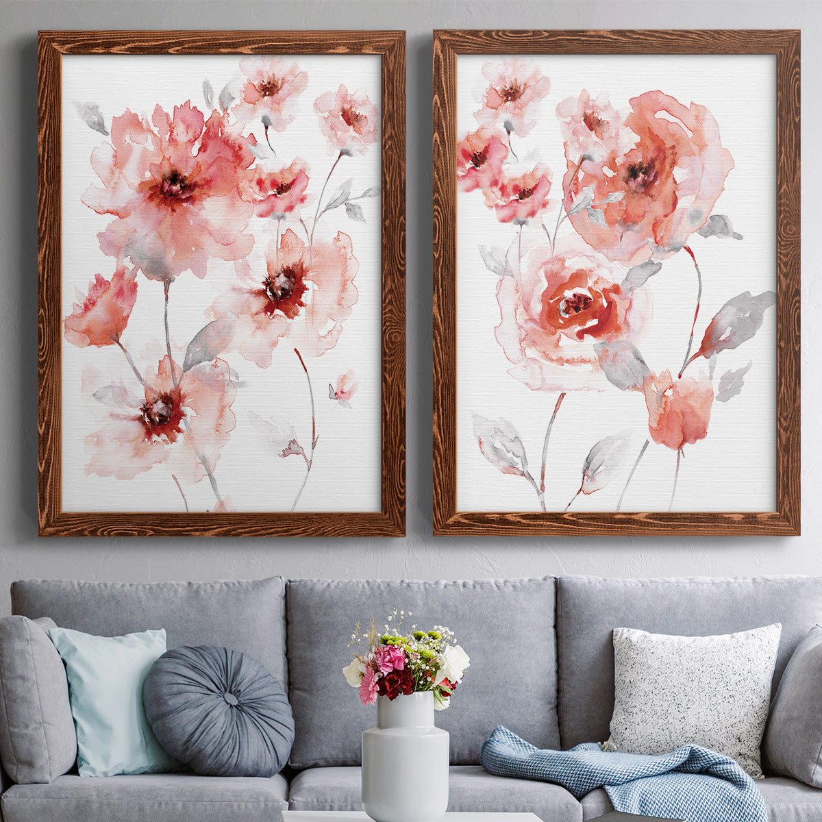 Translucent Blush I - Premium Framed Canvas 2 Piece Set - Ready to Hang