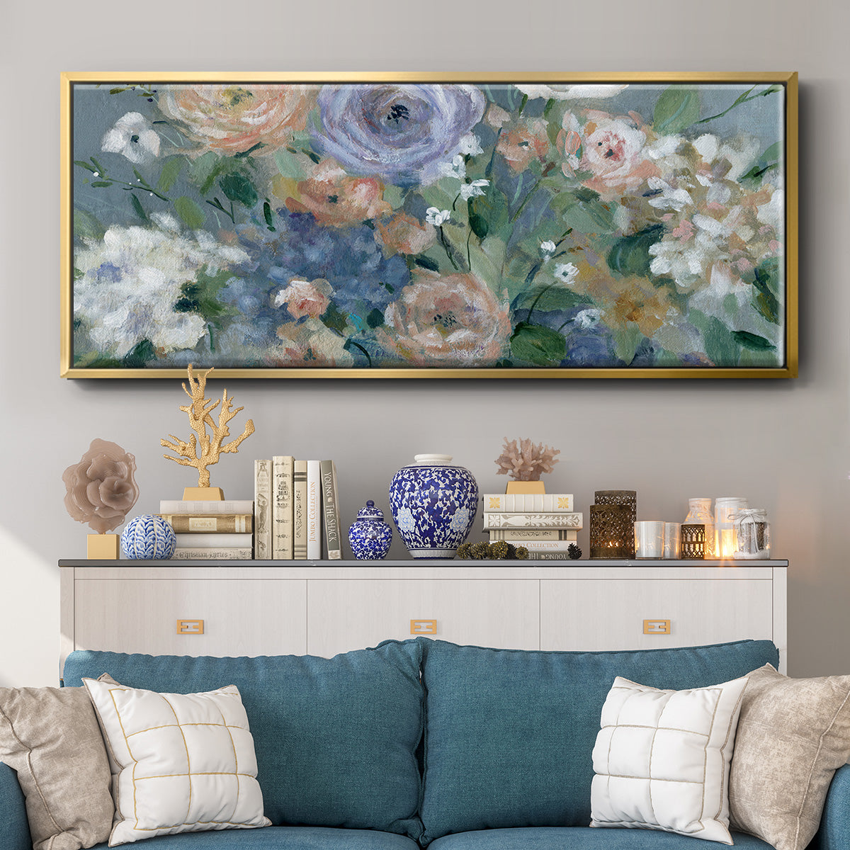 Garden Harmony - Floater Framed Canvas Print