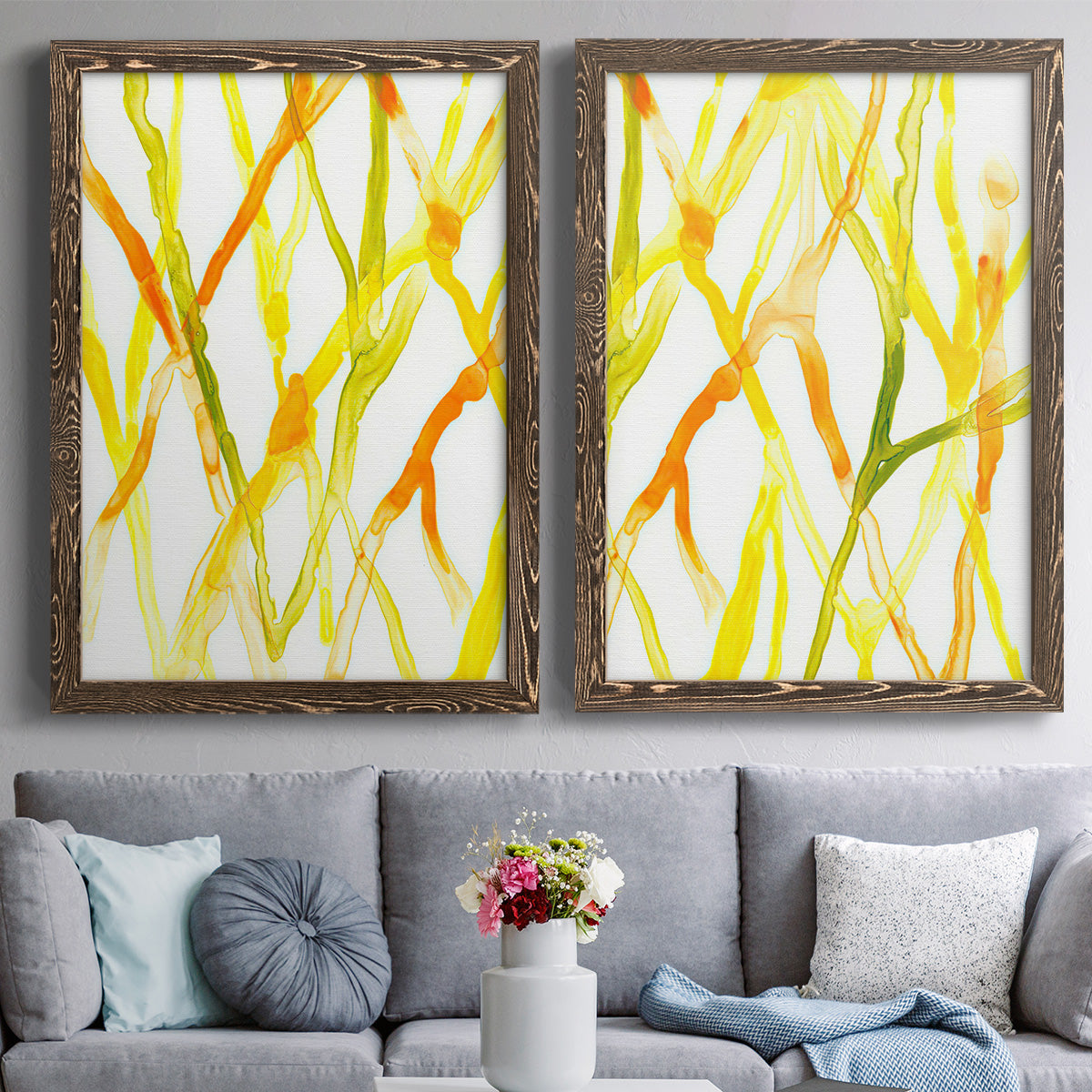 Runnel III - Premium Framed Canvas 2 Piece Set - Ready to Hang