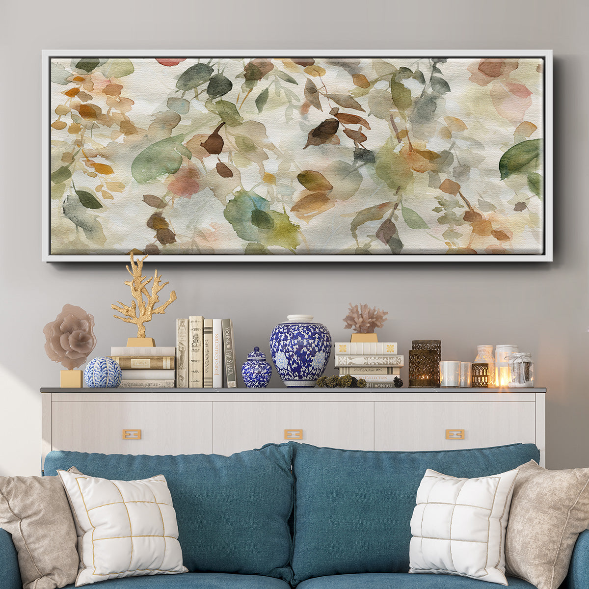 Fall Cascade - Floater Framed Canvas Print