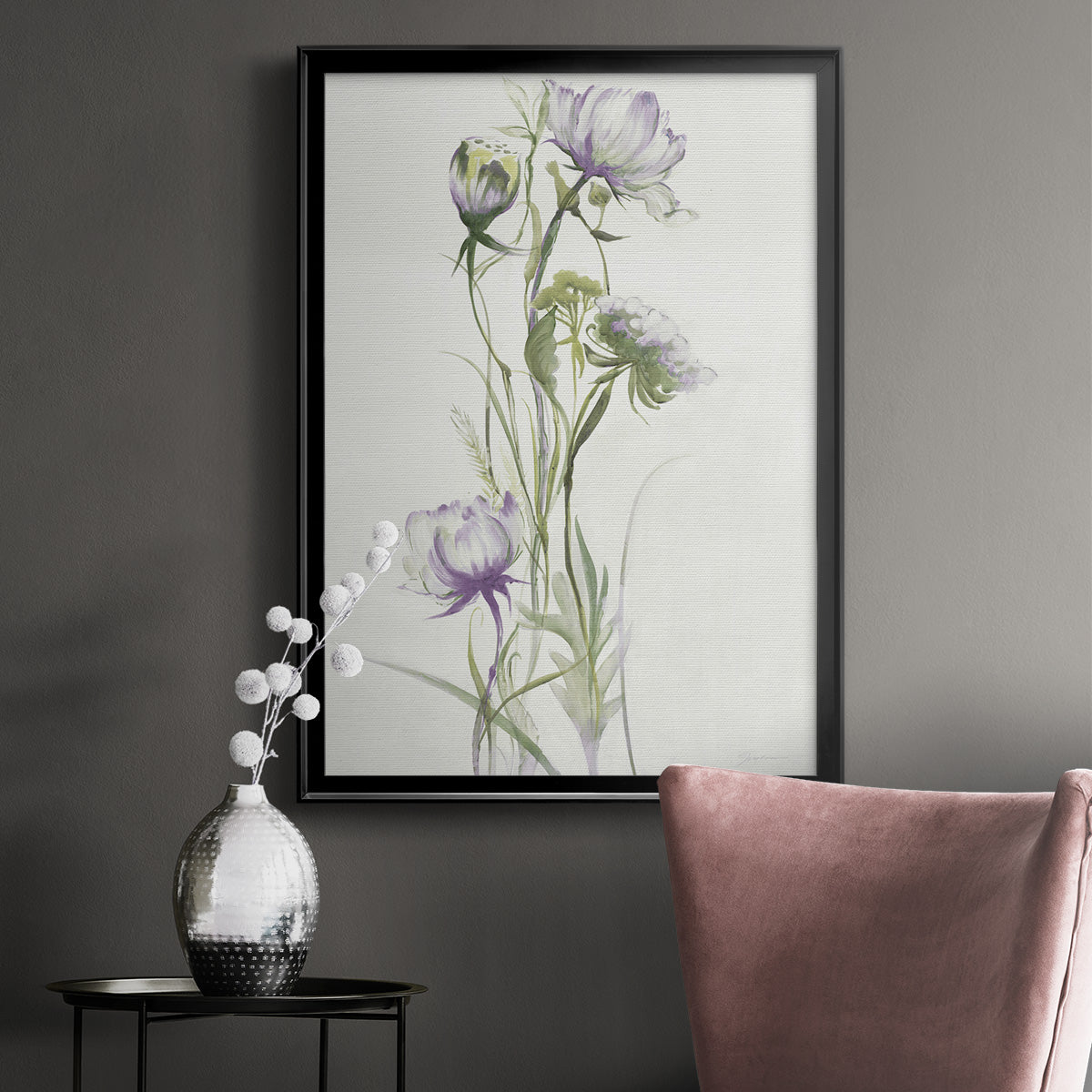 Late Summer Wildflowers I - Modern Framed Canvas Print