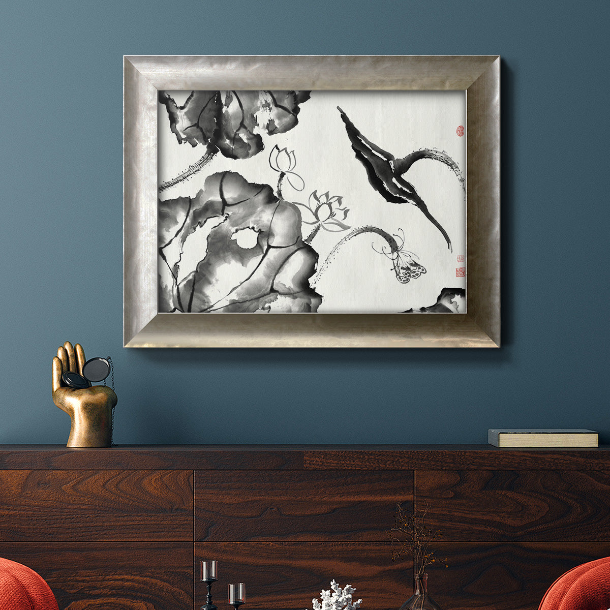 Lotus Study II Premium Framed Canvas- Ready to Hang