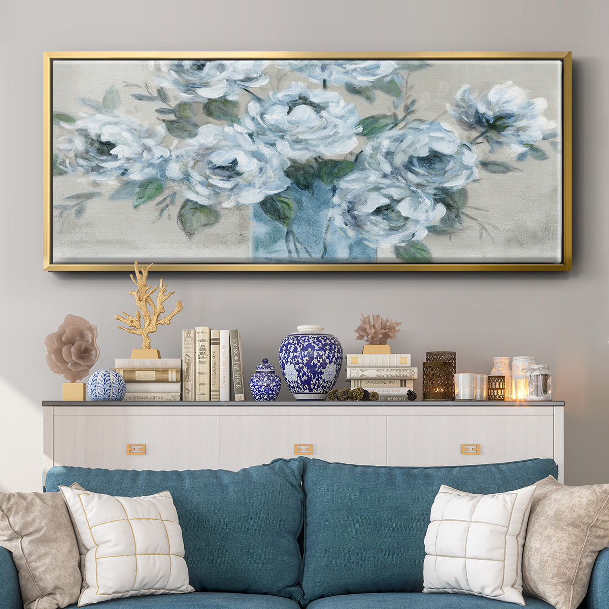 Tender Roses - Floater Framed Canvas Print