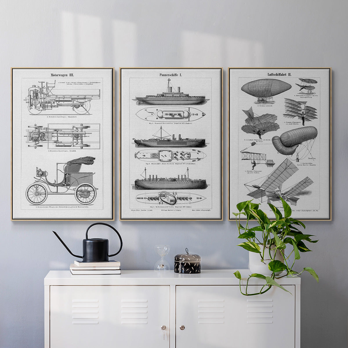Industrial Flight - Floater Framed Canvas Set