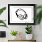 Headphones Sketch Premium Framed Print - Ready to Hang